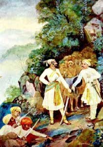 Shivaji Maharaj and Baji Prabhu at Pavan Khind